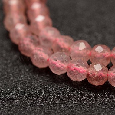 Chapelets de perles aux fraises en quartz naturel(G-F460-24)-3