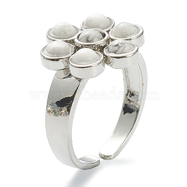 調整可能な天然および合成宝石の指指輪(RJEW-E166-07P)-5