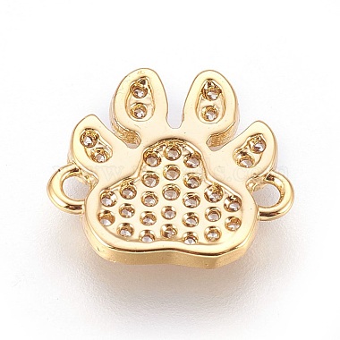 Brass Micro Pave Cubic Zirconia Links(X-ZIRC-F088-028G)-2