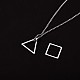 304 Stainless Steel Triangle & Rhombus Pendant Necklace with Box Chains(JN1045C)-5