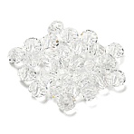 Transparent Electroplate Glass Beads, Faceted, Rondelle, Clear, 6x4.5mm, Hole: 1.2mm, 100pcs/bag(GLAA-L046-02H)