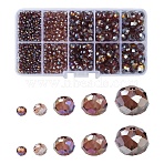 Electroplate Glass Beads Strands, AB Color Plated, Faceted, Rondelle, Purple, 3~10x2~8mm, Hole: 0.4~1mm, 795pcs/set(EGLA-YW0003-87F)