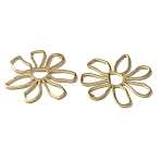 Brass Pendants, Hollow, Flower Charm, Raw(Unplated), 34x36x1mm, Hole: 1.2mm(KK-WH0044-108)