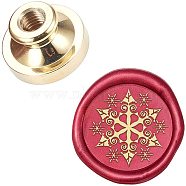 DIY Scrapbook, Brass Wax Seal Stamp Head, Snowflake, Golden, 25x14mm(AJEW-WH0099-633)