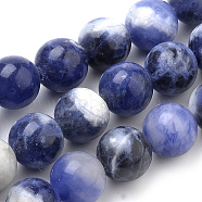 Cordes de perles de sodalite Afrique du Sud naturel, ronde, 8mm, Trou: 1mm, Environ 45~50 pcs/chapelet, 15.7 pouce(G-S259-35-8mm)