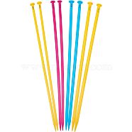 4 Pairs 4 Style Plastic Knitting Needles, Plastic Straight Needles for Jumbo Yarn, Mixed Color, 1 pair/style(TOOL-NB0001-95)