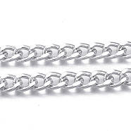 Unwelded Aluminum Curb Chains, Platinum, 11x8.4x2.2mm(CHA-S001-117B)