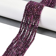 Natural Ruby Beads Strands, Grade AA, Faceted, Round, 3mm, Hole: 0.6mm, about 111pcs/strand, 15.35''(39cm)(G-P553-G01-02)