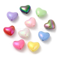 UV Plating Opaque Acrylic Beads, Iridescent, Heart, Mixed Color, 19x21.5x12.5mm, Hole: 2.7mm(X-SACR-L005-02)