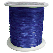 Flat Elastic Crystal String, Elastic Beading Thread, for Stretch Bracelet Making, Dyed, Blue, 0.8mm, about 65.61 yards(60m)/roll(EW018-1)