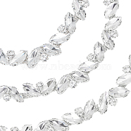 1 Yard Iron Glass Cup Chains, Wedding Dress Decorative Chains, Clear, 74x73x25mm(CH-GF0001-02B)