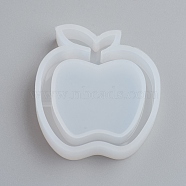 Shaker Mold, Silicone Quicksand Molds, Resin Casting Molds, For UV Resin, Epoxy Resin Jewelry Making, Apple, White, 49x46x11mm(DIY-G017-I04)