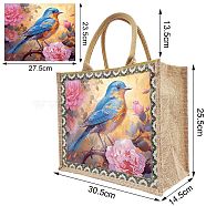 Diamond Painting DIY Hand Bag Kits, Gunny Bag, Bird, 305x255x145mm(PW-WG83962-05)