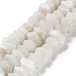 Natural Rainbow Moonstone Beads Strands, Nuggets, Faceted, 6~8x10.5~14x8~9.5mm, Hole: 1.2mm, about 57~61pcs/strand, 15.16''~15.39''(38.5~39.1cm)(G-D091-A07)