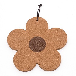 Cork Hot Pads Heat Resistant, Cup Mat, for Hot Dishes Heat Insulation Pad Kitchen Tool, Flower, Camel, 230mm(AJEW-WH0241-29)
