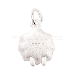925 Sterling Silver Pendant Chabochon Settings, Sheep, Silver, 13.5x10x4.7mm, Inner Diameter: 3mm, Hole: 5x0.6mm(STER-I020-04S)