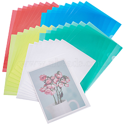 40Pcs 5 Colors PP Plasic File Bags, Folder Bags, Office Supplies, Rectangle, Mixed Color, 309x218x0.5mm, 8pcs/color(AJEW-FG0004-76)