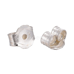 Earring Findings 925 Sterling Silver Ear Nuts, Silver, 5x4.5x3mm, Hole: 1mm(X-STER-F015-02)