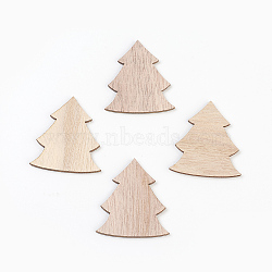 Wood Cabochons, Laser Cut Wood Shapes, Christmas Tree, BurlyWood, 50x44x2.5mm(WOOD-L007-07)