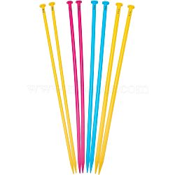 4 Pairs 4 Style Plastic Knitting Needles, Plastic Straight Needles for Jumbo Yarn, Mixed Color, 1 pair/style(TOOL-NB0001-95)