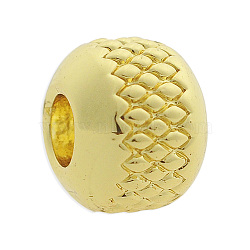 Brass Beads, Big Hole,Tyre, Light Gold, 8x6.5mm, Hole: 3.5mm, 3pcs/bag(KK-T030-LA836-2X3)