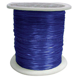 Flat Elastic Crystal String, Elastic Beading Thread, for Stretch Bracelet Making, Dyed, Blue, 0.8mm, about 65.61 yards(60m)/roll(EW018-1)