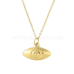 Ion Plating(IP) 304 Stainless Steel Pendant Necklaces for Women, Eye, Real 18K Gold Plated, 18.03 inch(45.8cm)(NJEW-B080-13G)