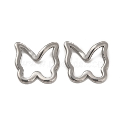 Non-Tarnish 304 Stainless Steel Linking Rings, Twisted Butterfly, Stainless Steel Color, 15x15.5x3.5mm, Inner Diameter: 10x11.5mm(STAS-F283-06P)