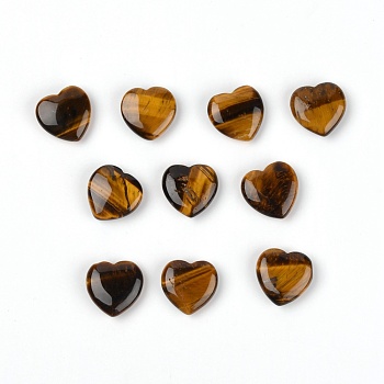 Natural Tiger Eye Heart Palm Stone, Pocket Stone for Energy Balancing Meditation, 19.5x20x7mm