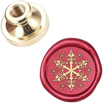 DIY Scrapbook, Brass Wax Seal Stamp Head, Snowflake, Golden, 25x14mm