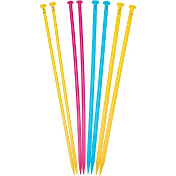 4 Pairs 4 Style Plastic Knitting Needles, Plastic Straight Needles for Jumbo Yarn, Mixed Color, 1 pair/style