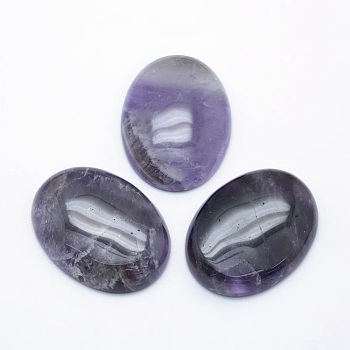 Natural Amethyst Cabochons, Oval, 40x30x7.5~8mm