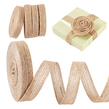 10M Braided Burlap Ribbon, Hessian Ribbon, Jute Ribbon, For Jewelry Making, Tan, 5/8 inch(15mm), about 10.94 Yards(10m)/Roll