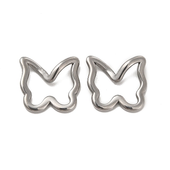 304 Stainless Steel Linking Rings, Twisted Butterfly, Stainless Steel Color, 15x15.5x3.5mm, Inner Diameter: 10x11.5mm