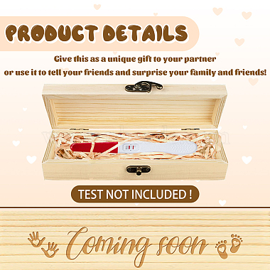Rectangle Wooden Pregnancy Test Keepsake Box with Lock(CON-WH0103-003)-3