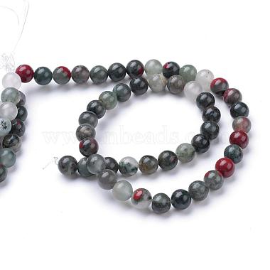 Natural African Bloodstone Beads Strands(G-R345-8mm-50)-2