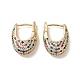 Colorful Cubic Zirconia Hoop Earrings(EJEW-M216-02G)-1