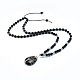 Natural Obsidian Pendant Necklaces(NJEW-P241-C01)-1