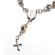 Pulseras de abalorios del rosario con la cruz(BJEW-E282-03GP)-2