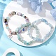 3pcs 3 ensembles de bracelets extensibles en aigue-marine naturelle et en amazonite fleurie(BJEW-JB11076-01)-2