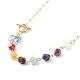 Natural Mixed Gemstone Beaded Pendant Necklace with Glass Lotus(NJEW-JN03888)-4