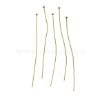 Brass Ball Head Pins, Lead Free & Cadmium Free, Real 24K Gold Plated, 50x0.6mm, Head: 1.5mm(KK-H502-03I-G)