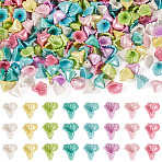 300Pcs Opaque Acrylic Imitation Pearl Beads, Trumpet Flower, Mixed Color, 13.5x13x9.5mm, Hole: 1.8mm(OACR-TA0003-80)