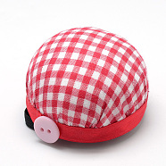 Cloth Needle Pin Cushions, with Foam inside, Half Round/Dome, Red, 60x35~37mm(TOOL-R115-06A)