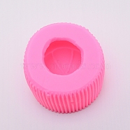 3D Mangosteen Food Grade Silicone Molds, Fondant Molds, For DIY Cake Decoration, Chocolate, Candy, UV Resin & Epoxy Resin Jewelry Making, Pink, 65x43mm, Inner Diameter: 35mm(DIY-WH0176-12)