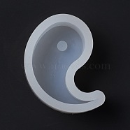 Magatama Half Ying and Yang Silicone Molds, Scented Candle Making Molds, Soap Making Mold, White, 9.1x6.6x3.3cm, Inner Diameter: 7.6x5.3cm(DIY-D043-02)