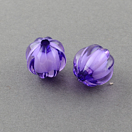 Transparent Acrylic Beads, Bead in Bead, Round, Pumpkin, Indigo, 10mm, Hole: 2mm, about 1100pcs/500g(TACR-S089-10mm-10)