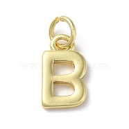 Rack Plating Brass Pendants, Cadmium Free & Lead Free, Long-Lasting Plated, Real 18K Gold Plated, Letter B, 11.5x7x1.5mm, Hole: 3.2mm(KK-P245-06G-B)