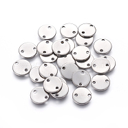 201 Stainless Steel Links connectors, Flat Round, Stainless Steel Color, 10x1mm, Hole: 1.4mm(STAS-L234-029B)