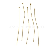 Brass Ball Head Pins, Lead Free & Cadmium Free, Real 24K Gold Plated, 50x0.6mm, Head: 1.5mm(KK-H502-03I-G)